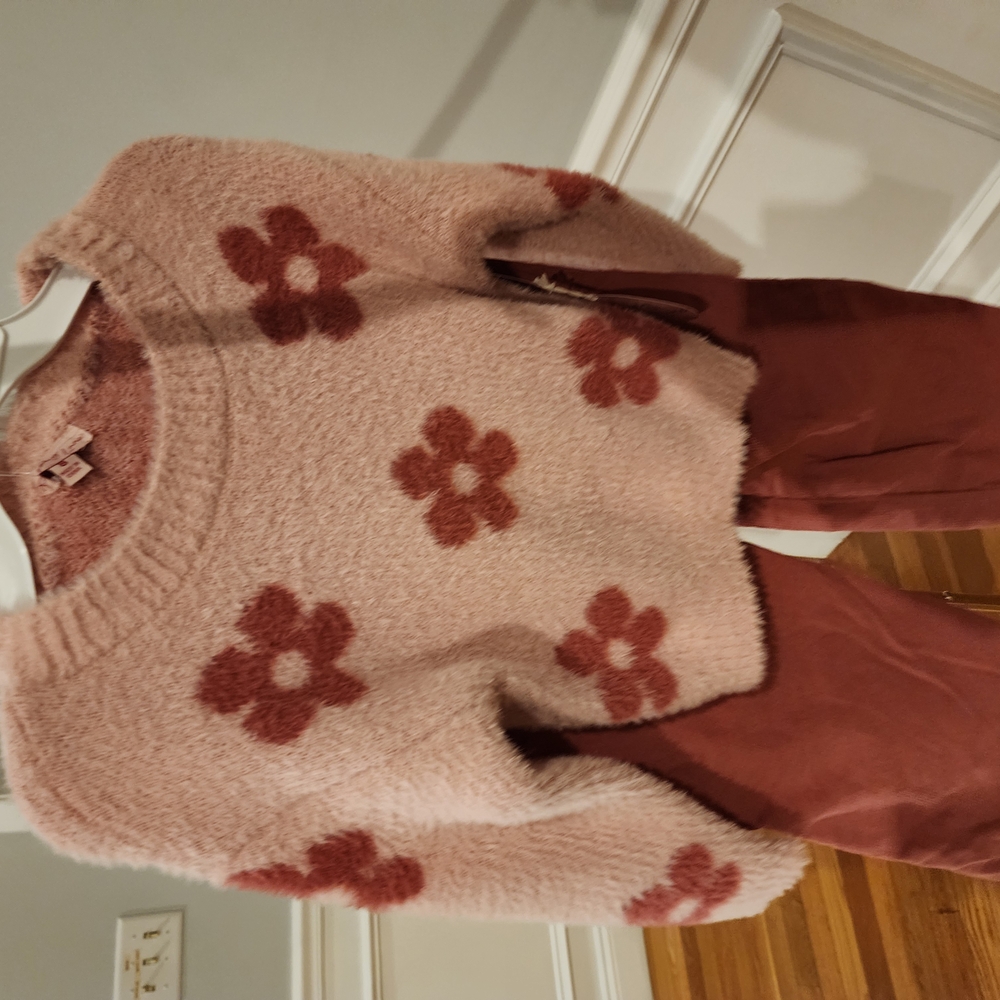 Floral Pink Sweater, And Matching Pants